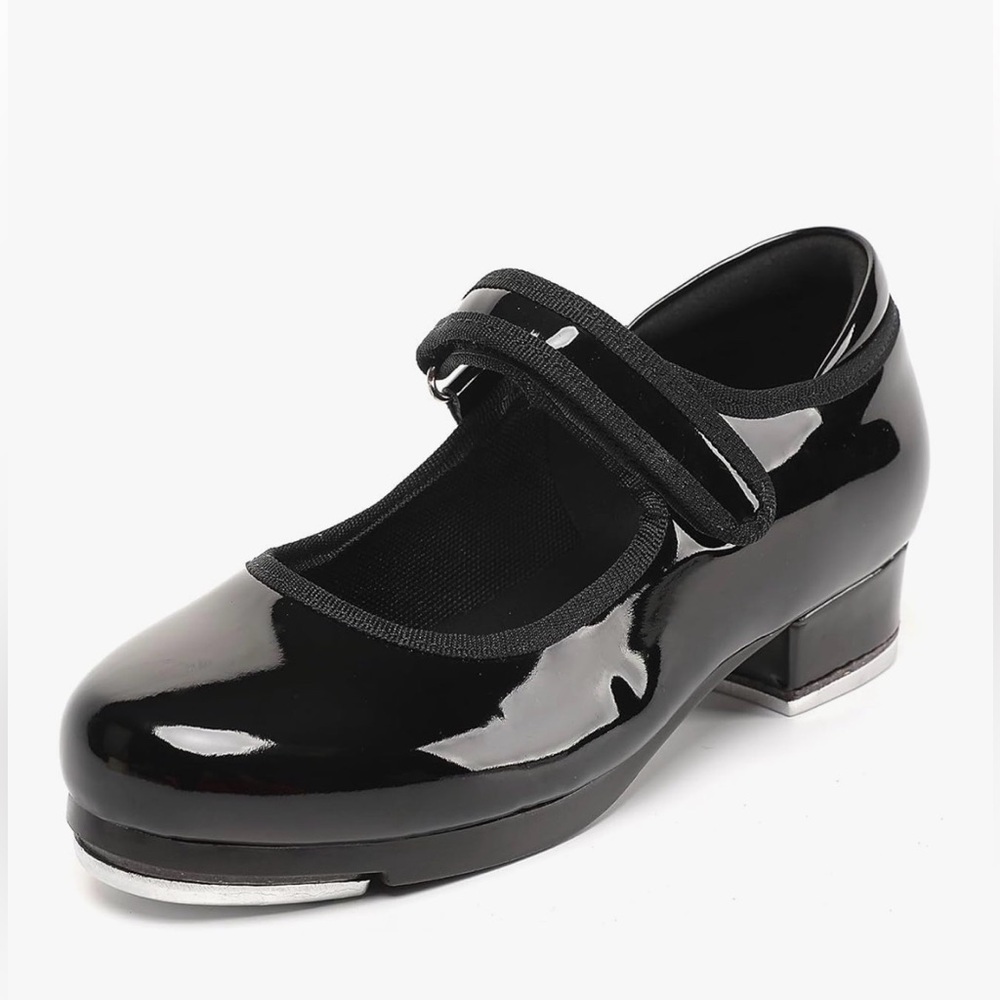 Foralod Black Kids Tap Dance Shoes